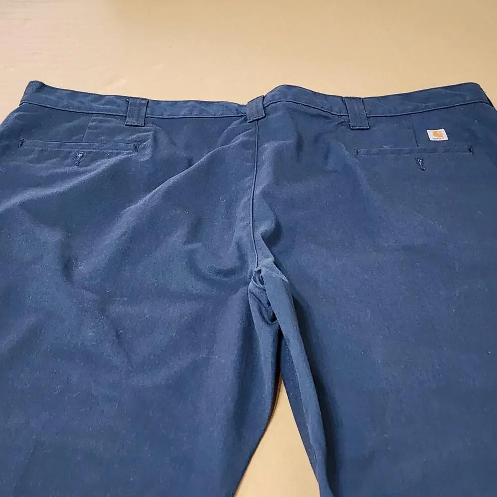 Carhartt Pants Mens 48x32 Blue Chino Relaxed Workwear Big Tall B260 Twill
